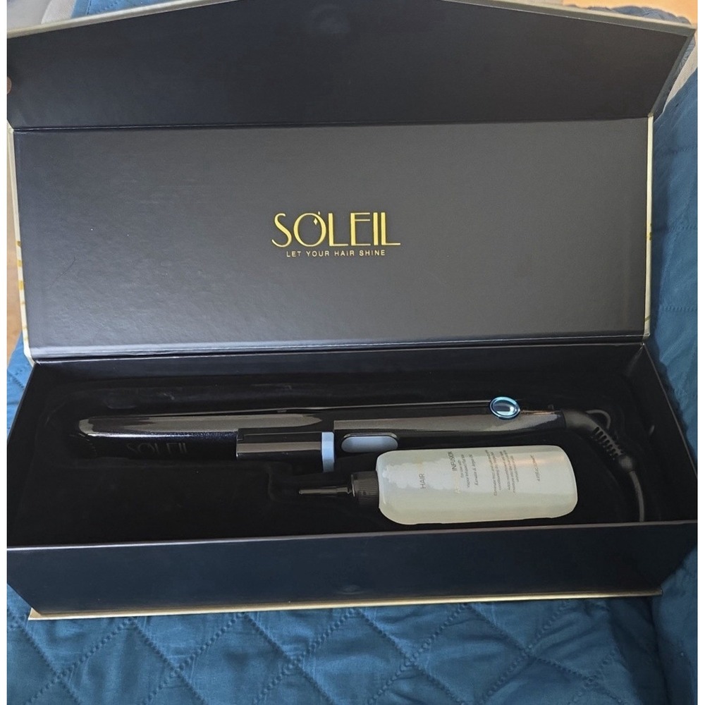 SOLEIL Vapor Infused+ FLAT IRON BRAND NEW MSRP $499 Metallic Blue - Picture 2 of 6